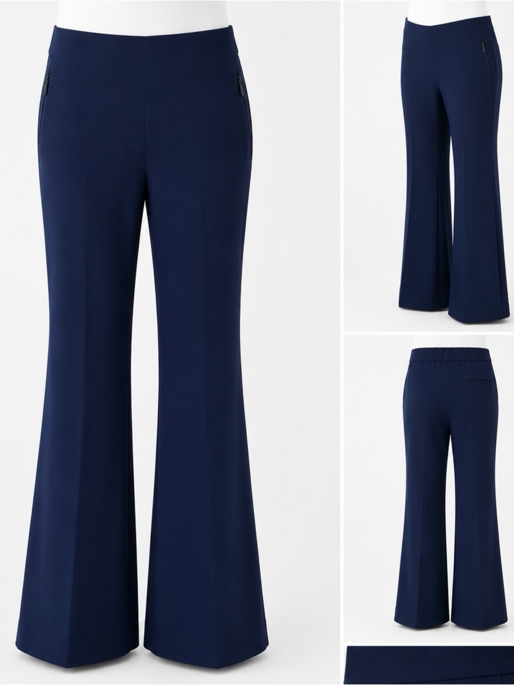 Theory Demitria Admiral Crepe Blueberry Wide Leg Dress Pants Size 2 NWT